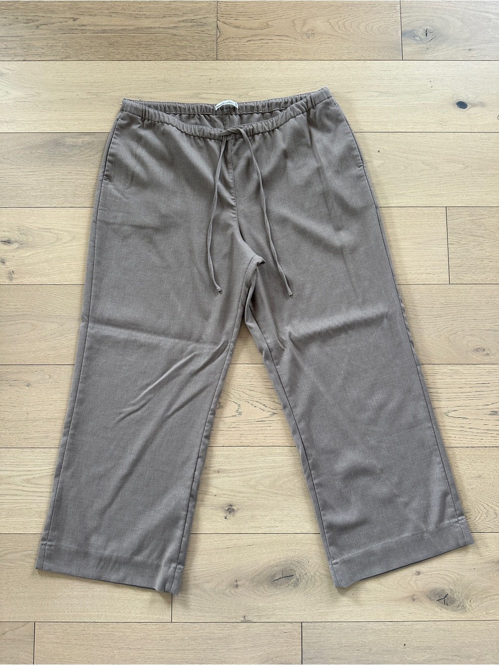 Abercrombie & Fitch Brown Wide Leg Drawstring Menswear Pull-On Pant